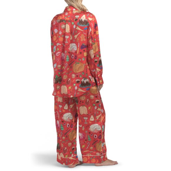 KAREN MABON Red Holiday Feast Pajama Set - Picture 2 of 2